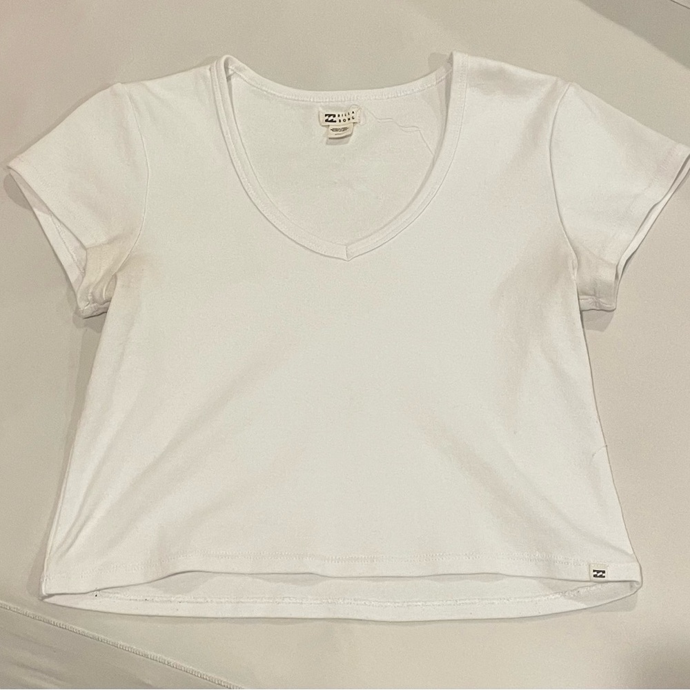 Billabong White Crop T-Shirt Short Sleeve Relaxed